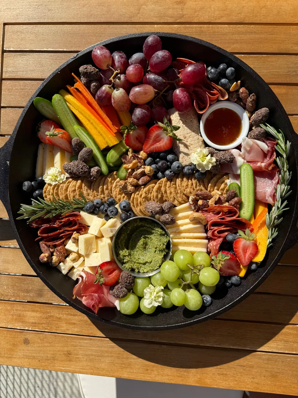 Cast iron skillet charcuterie board